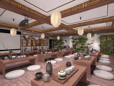 新中式活动中心3D模型下载